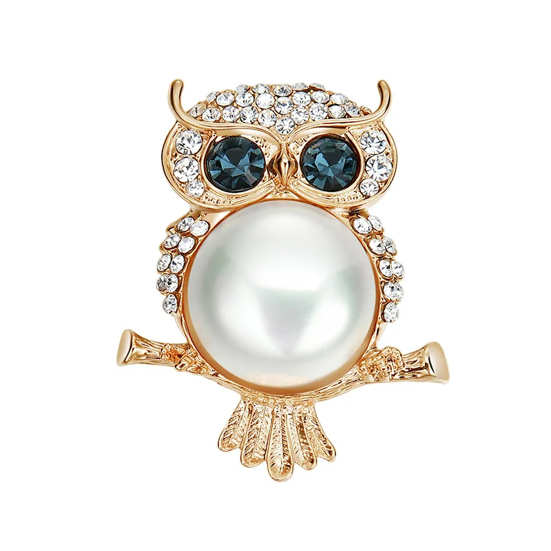 3pcs Owl Look Blue eyes Design Alloy Diamond Brooch Pins for Women Fashion Crafts Dress Animal Series