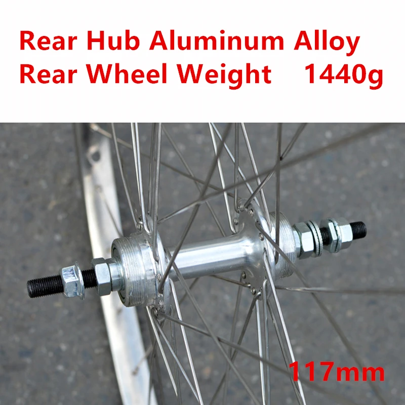 Old Style 26Inch*1/3/8 Stainless Steel Bike Wheel Set Modified Vintage Single Speed Front And Rear Bicycle Rims V-Brake 36H Hubs