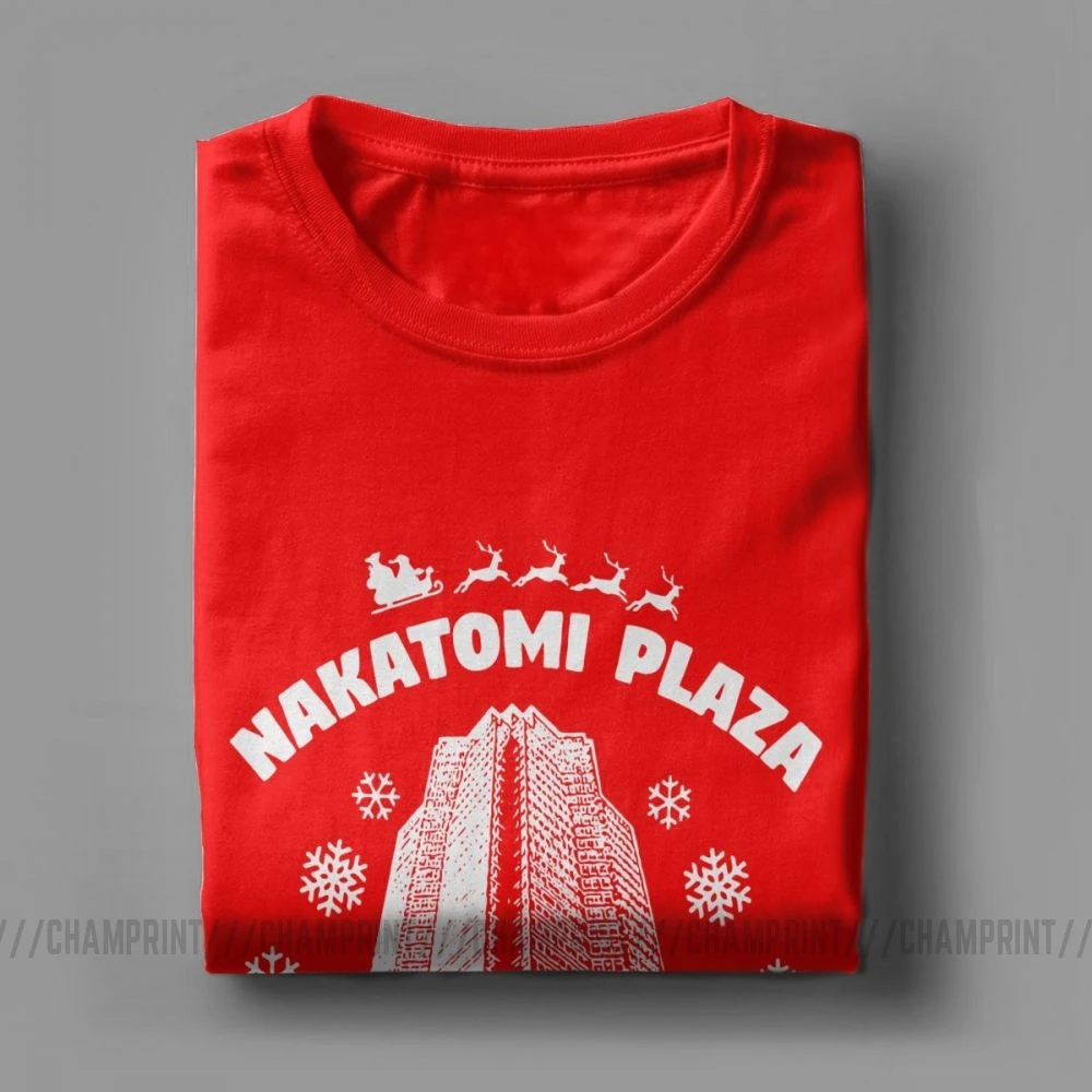 Camiseta de algodón con cuello redondo para hombre, camisa divertida de Nakatomi Plaza, Die Hard, para fiesta de Navidad, 4XL, 5XL, 1988