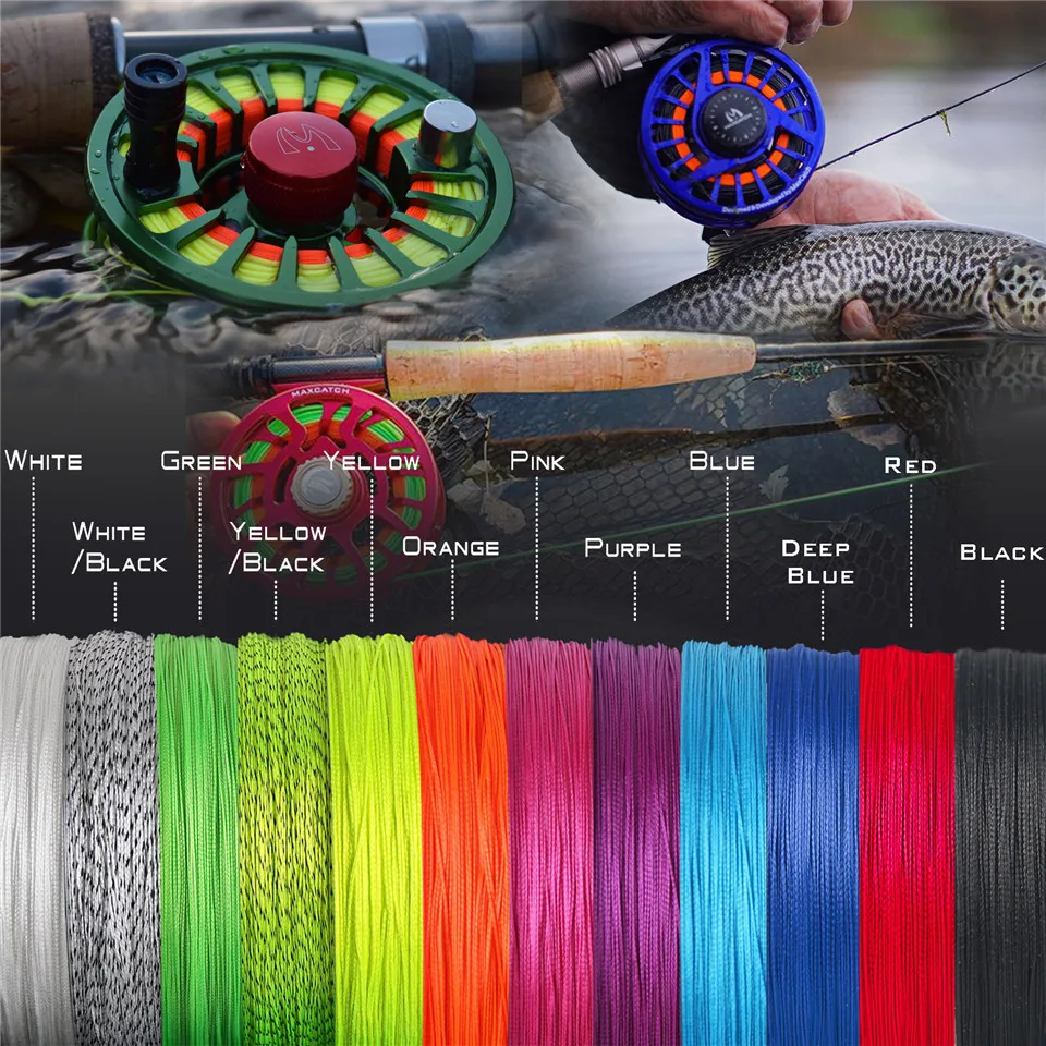 Maximumcatch 20/30LB 100/300 jardów pleciona żyłka podkładowa Wielokolorowa żyłka muchowa — zdjęcie 4