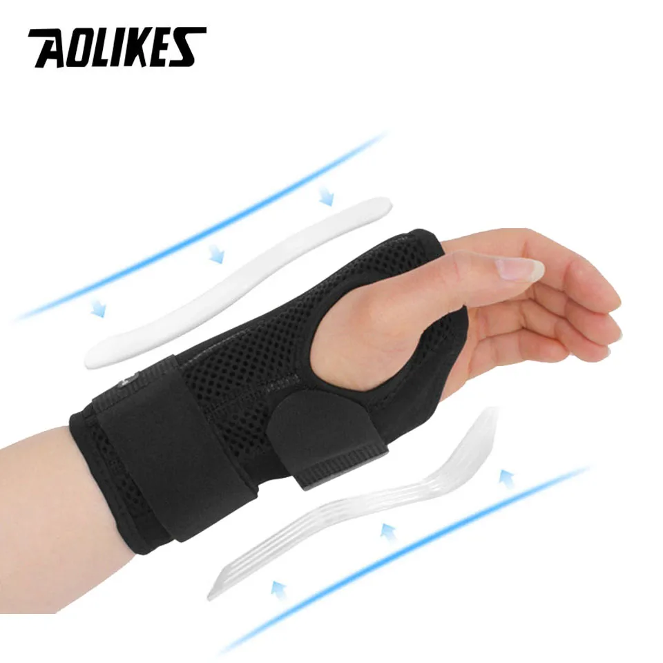 AOLIKES 1PC Adjustable Wrist Fitted Stabilizer Splint Carpal Tunnel Hand Compression Support Wrap for Wrist Injuries Pain Relief