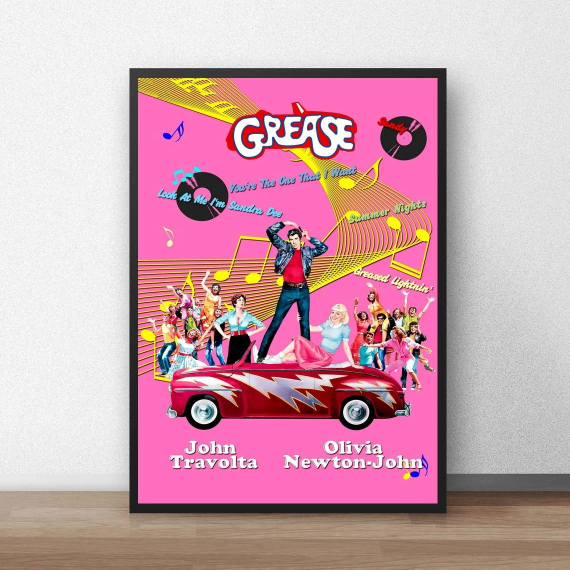 Grease Classic Movie Poster Canvas Print Home Decoration Wall Painting ( No Frame )