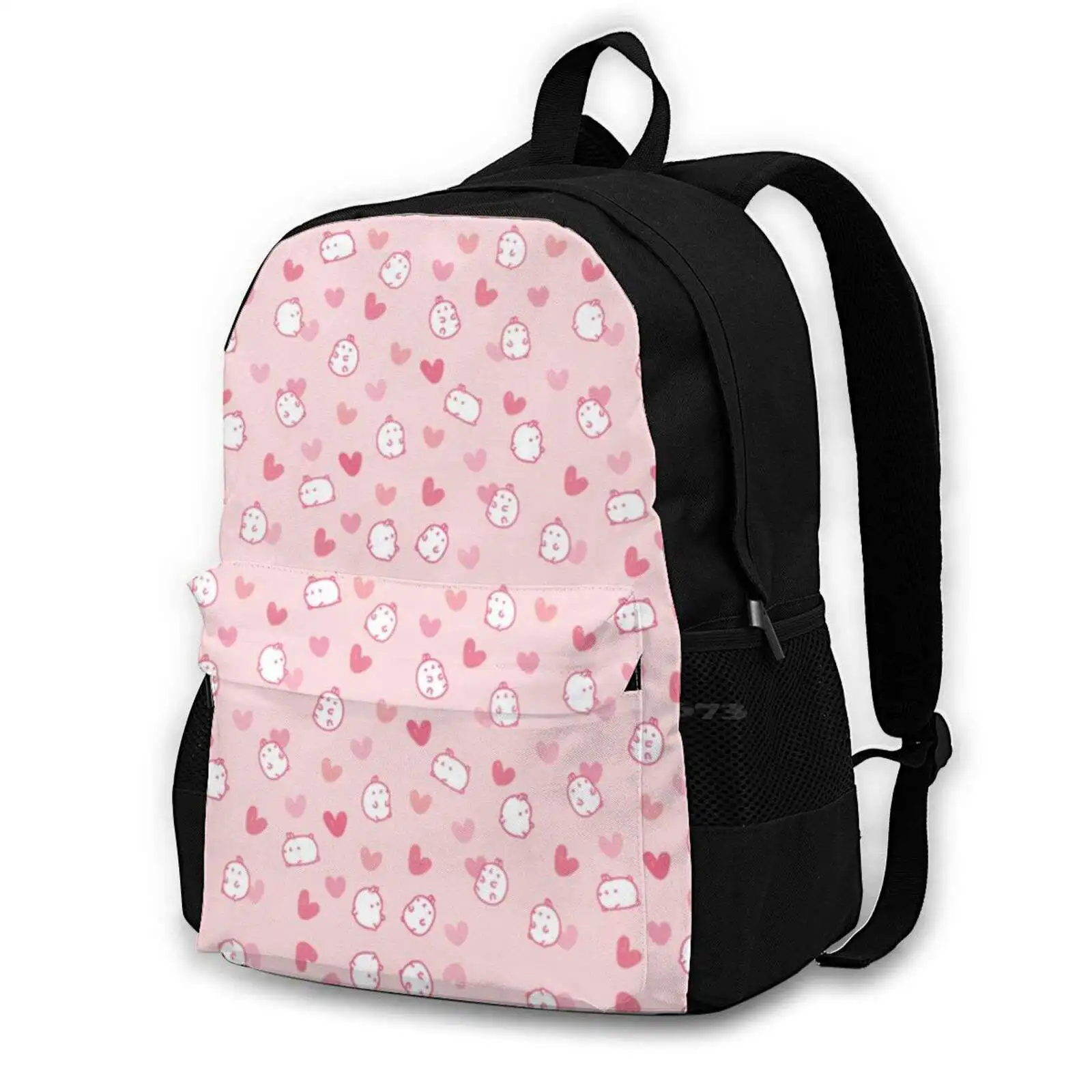 Kawaii Fashion Pattern Design Travel Laptop School Backpack Bag Kawaii Bunny Cute Pastel Pink Aesthetic Pretty Anime Tumblr