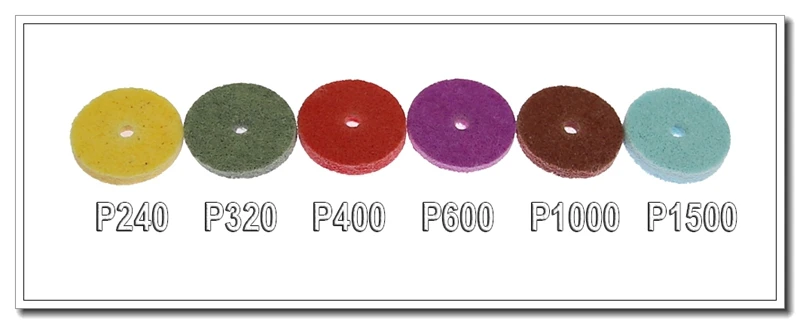 6 stück + 3mm Dorn Japan Nylon Fibre Schleif Punkt T-shaped Non-woven Polieren Gridning Scheibe rotay werkzeuge – Detail 1