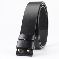Men's Genuine Cowhide Leather Belt without Buckle DIY Belt Accessories High Quality Wild Belts