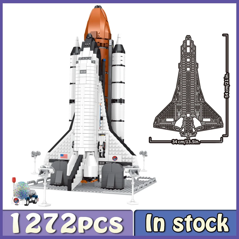 New Space Shuttle Series Spaceship Platform Launch Center Rocket Vehicle Building Block Model DIY Toys for Children Boy Gifts