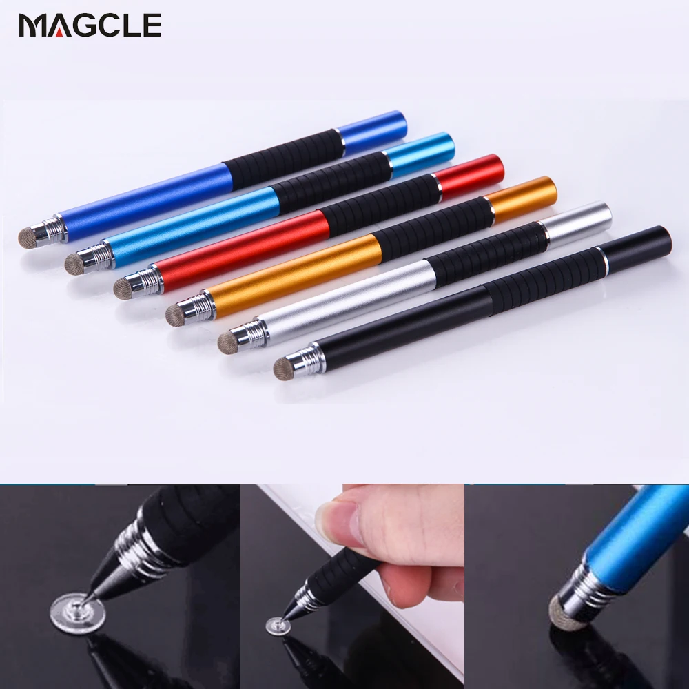 2in1 Capacitive Pen Touch Screen Drawing Pen Stylus with Conductive Touch Sucker Microfiber Touch Head for Tablet PC Smart Phone