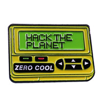 Hack The Planet Enamel Pin Zero Cool Hackers Pager 90s hacker movie Flair Addition