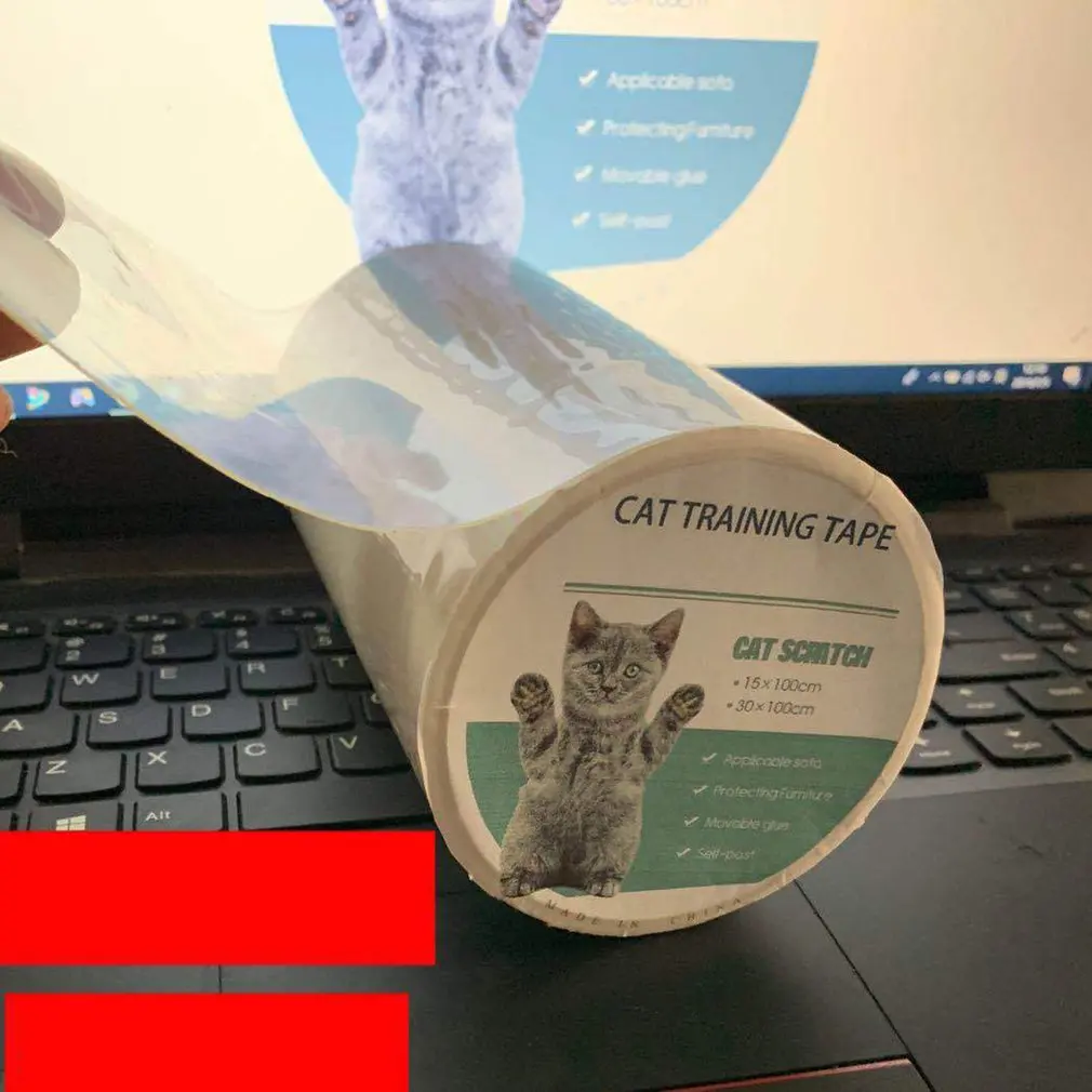 Protector de muebles para gatos, rollo de cinta antiarañazos, prevención de arañazos, pegatina transparente para sofá