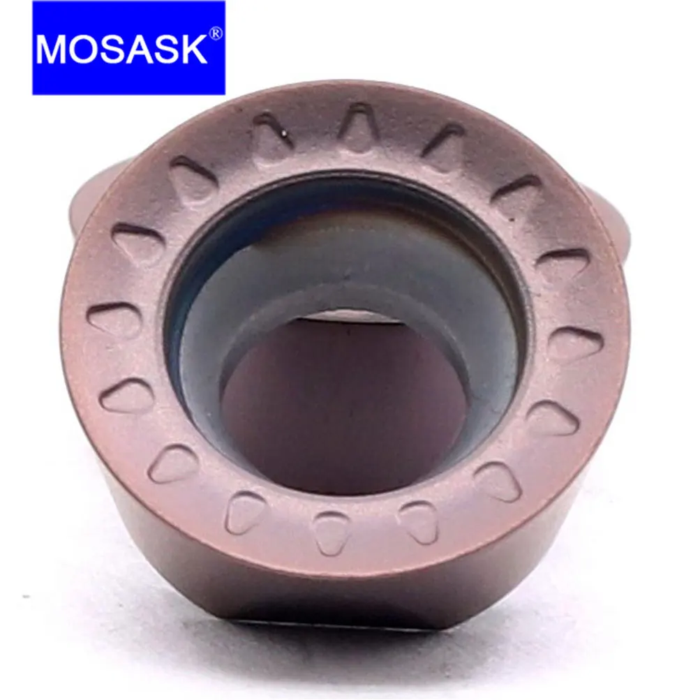 

MOSASK 10pcs RPMT 08T2 10T3 1204 MOE JS Steel CNC Lathe RP Tool Machining Round Milling Cutter Tungsten Carbide Inserts