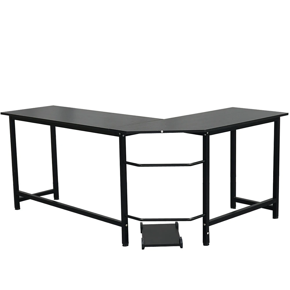 L-Shaped Desktop Computer Desk Study Table Office Table Easy to Assemble Can Be Used in home and office Black