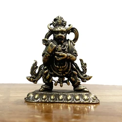 Antique Copper Tibetan Buddhism Yamaraja Buddha Statue Home Decoration Accessories for Living Room Ornament Brass Figurine