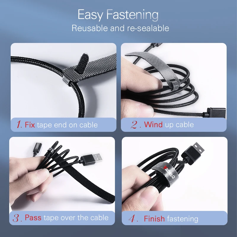 VAORLO Cable Organizer Wire Winder Cable Holder 13cm For Mouse Cord Earphone Aux USB Cable Management Wire Cable Protector