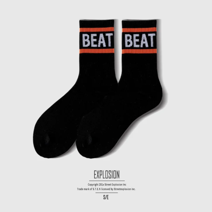 DONGAI 3 Pairs Korean Style Fashion Letters Sports Socks Women And Men's Cotton Breathable Winter Keep Warm Casual Harajuku Sock