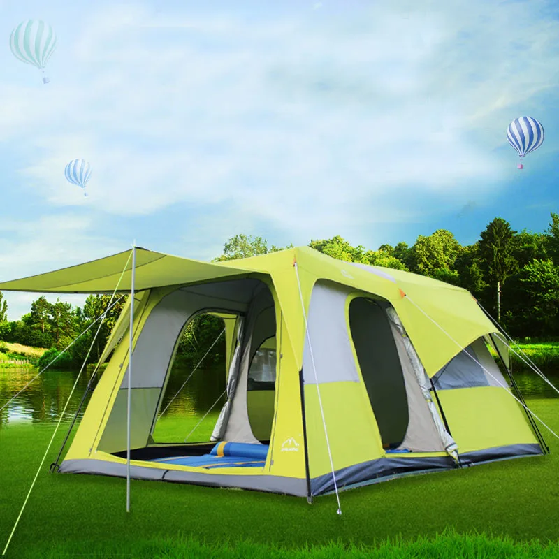 

Outdoor 8-12 People Family Two Bedrooms And One Living Room Self-driving Camping Sunscreen Tent Barraca De Acampamento Toldo