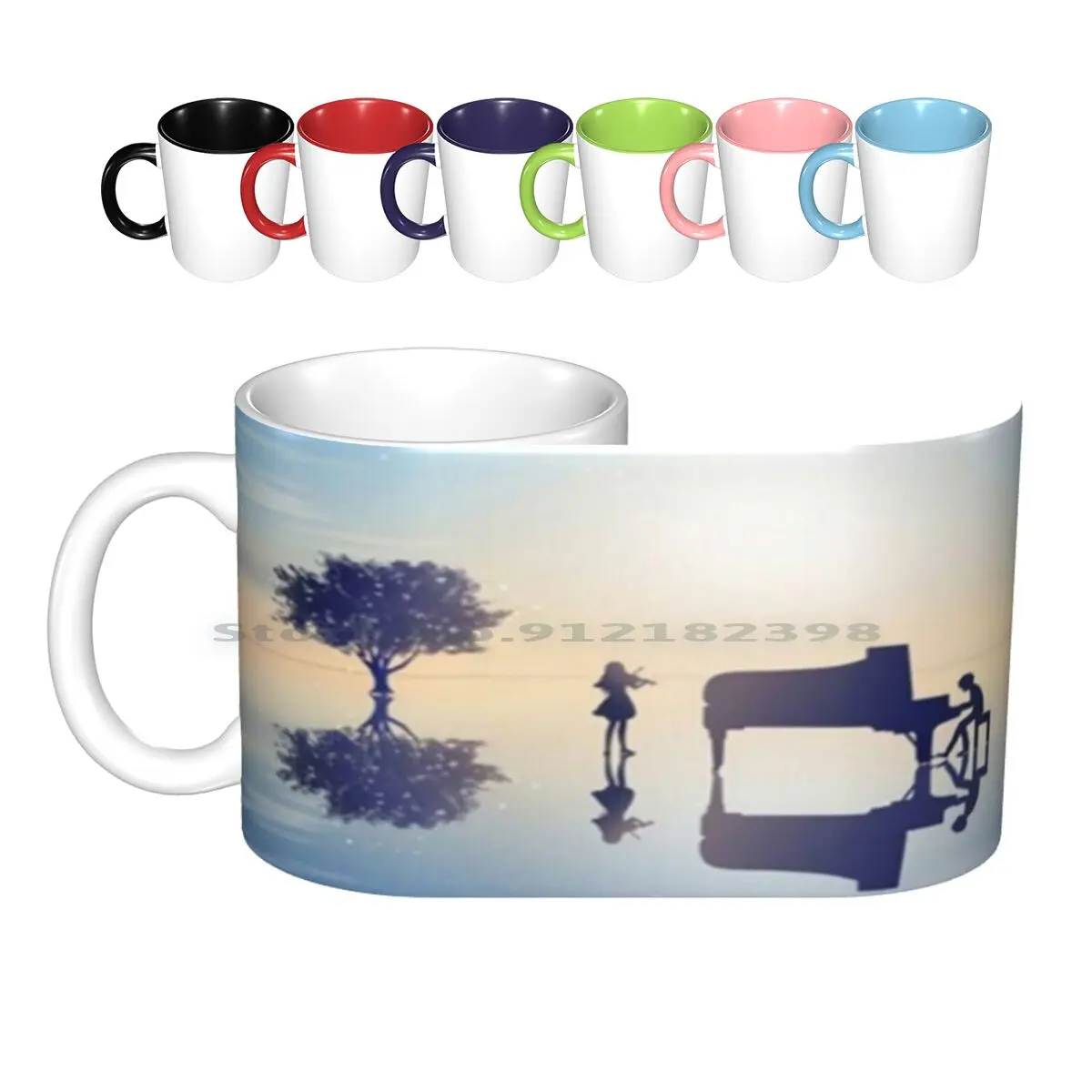 Your Lie In April Ceramic Mugs Coffee Cups Milk Tea Mug Your Lie In April April Piano Sky Music Anime Creative Trending Vintage