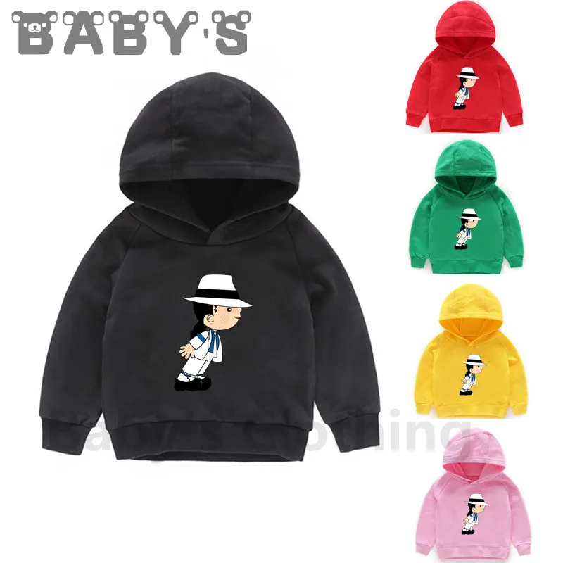 Rock N Roll Star Michael Jackson Kids Hoodies Fashion Sweatshirts Boys Clothes Children Outwear Baby Girls Autumn Tops,KMT5144