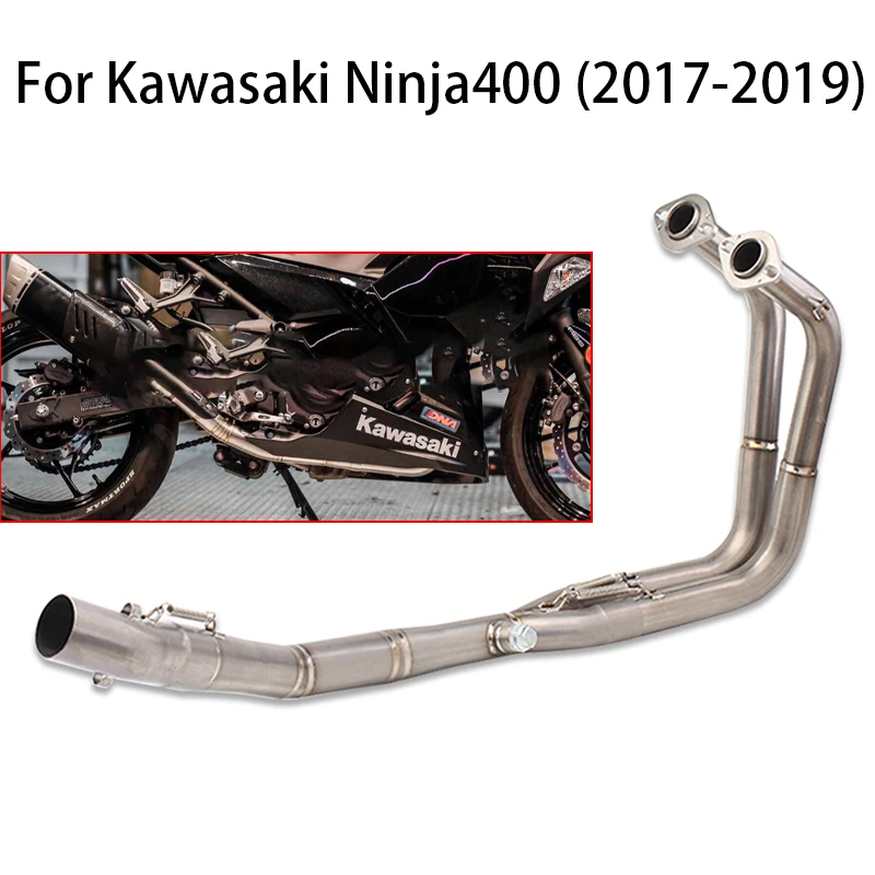 

Motorcycle Exhaust Front Link Pipe Full Systems Motorcross Muffler Pit Bike Escape moto For NINJA 400 Z400 NINJA 250 Z250