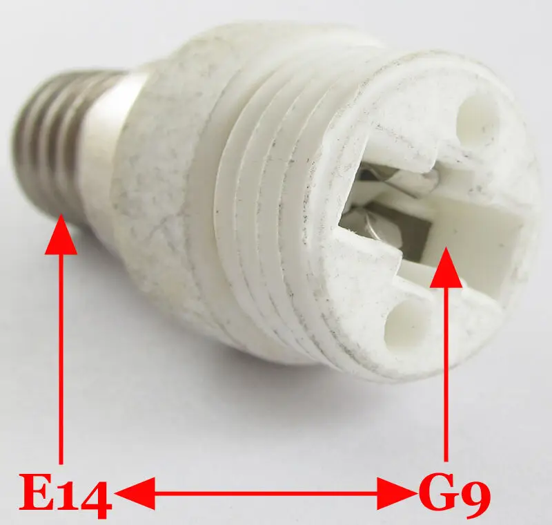 1pc E14 Male to G9 Female Socket Base LED Halogen CFL Light Bulb Lamp Adapter