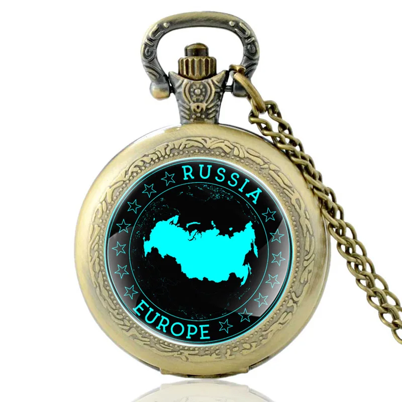 Classic Russia Europe  Design Vintage Quartz Pocket Watch Men Women Glass Dome Pendant Necklace Hours Chian Clock Best Gifts