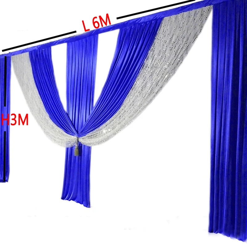 6M/20FT Wide Swags of Backcloth Design Wedding Stylist Swags for Backdrop Party Curtain Celebration Stage Design Drapes