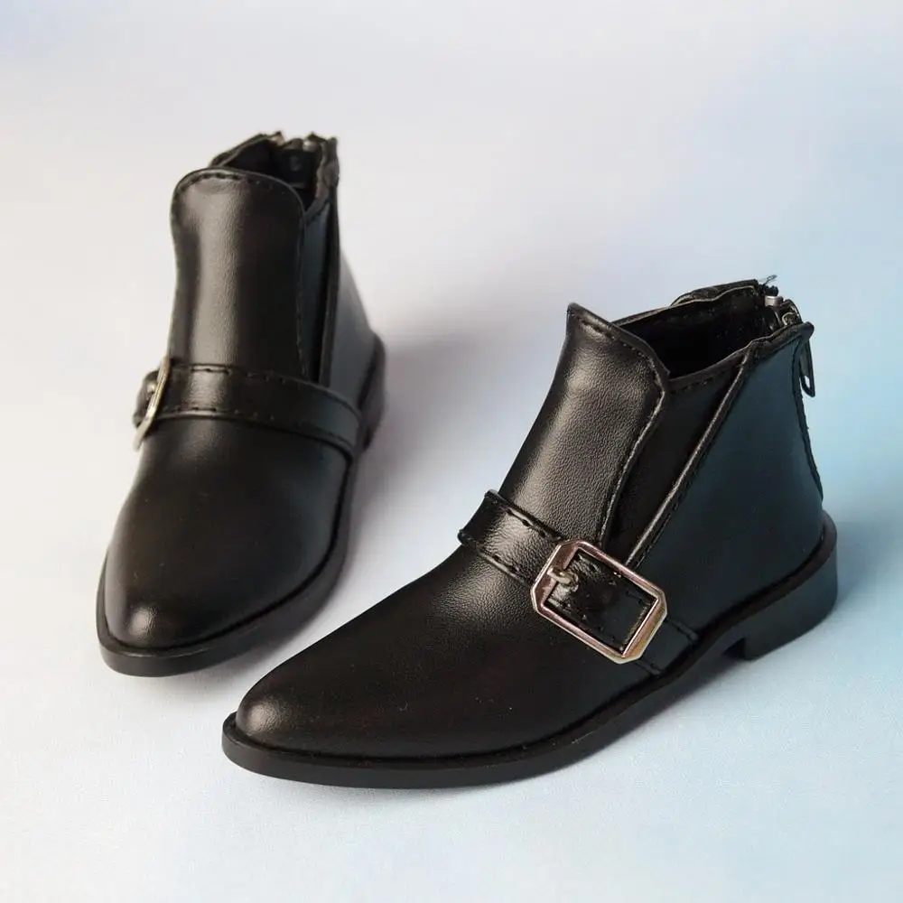 

BJD Black Short Boots Bussiness Shoes Flats Synthetic Leather For 70cm Tall SD17 Male DK DZ AOD DD Doll