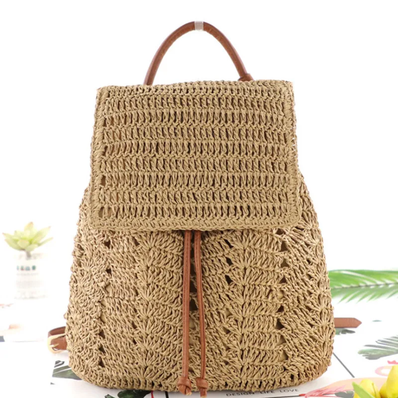 

New Multifunctional Shoulder Backpack Straw Bag Fashion Woven Beach Backpack Women Casual Travel Backpack Girls Backpack