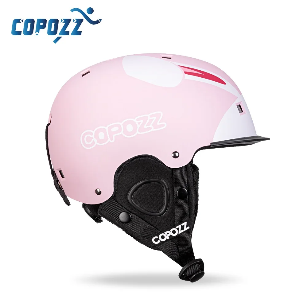 Copozz capacete de esqui infantil, desenho animado, moldado integralmente, proteção para esportes ao ar livre, snowboard, equipamento de esqui