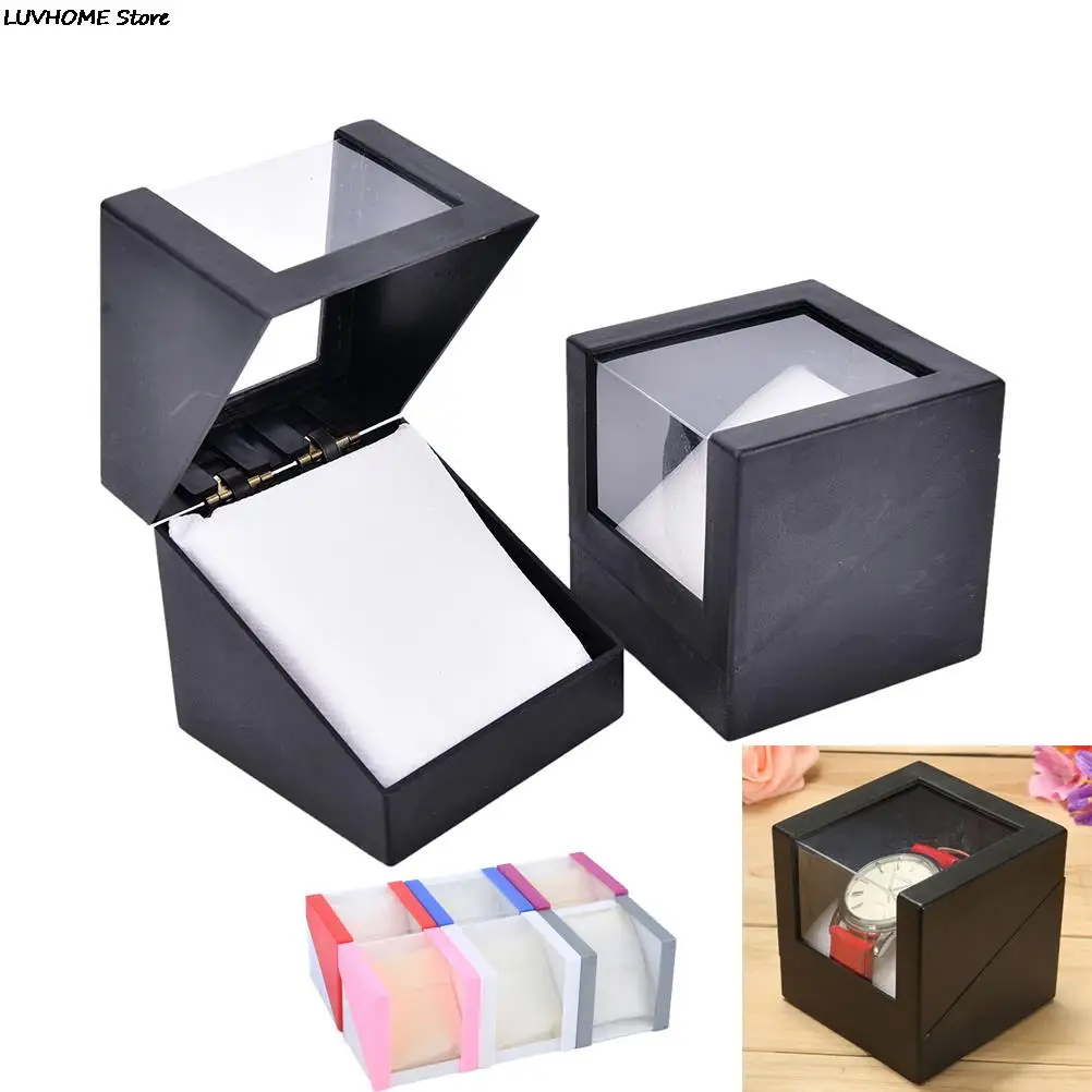 Wrist Plastic Earring Display Storage Holder Transparent Case valentine\'s Day Anniversary Gift Watch Box 78*78mm Random color