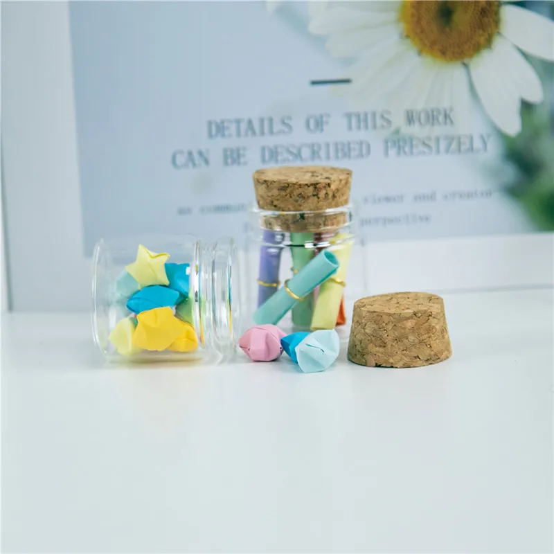 20ml  Glass Jars Bottles With Cork  37*40*27mm 12pcs/lot For Wedding Holiday Decoration Christmas Gifts