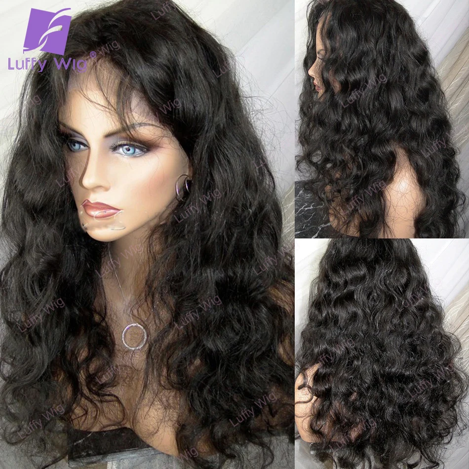 

13x6 Lace Front Wig Human Hair Wavy Brazilian Remy Hair Wigs Pre Plucked 200 Density Hd Transparent Lace For Black Women Luffy