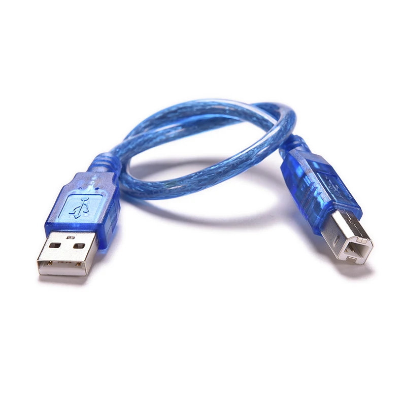 USB 2.0 Printing Cable Printer Data Cable A-Type Male To B-Type Male Double Shielded High-Speed Transparent Printer Cable