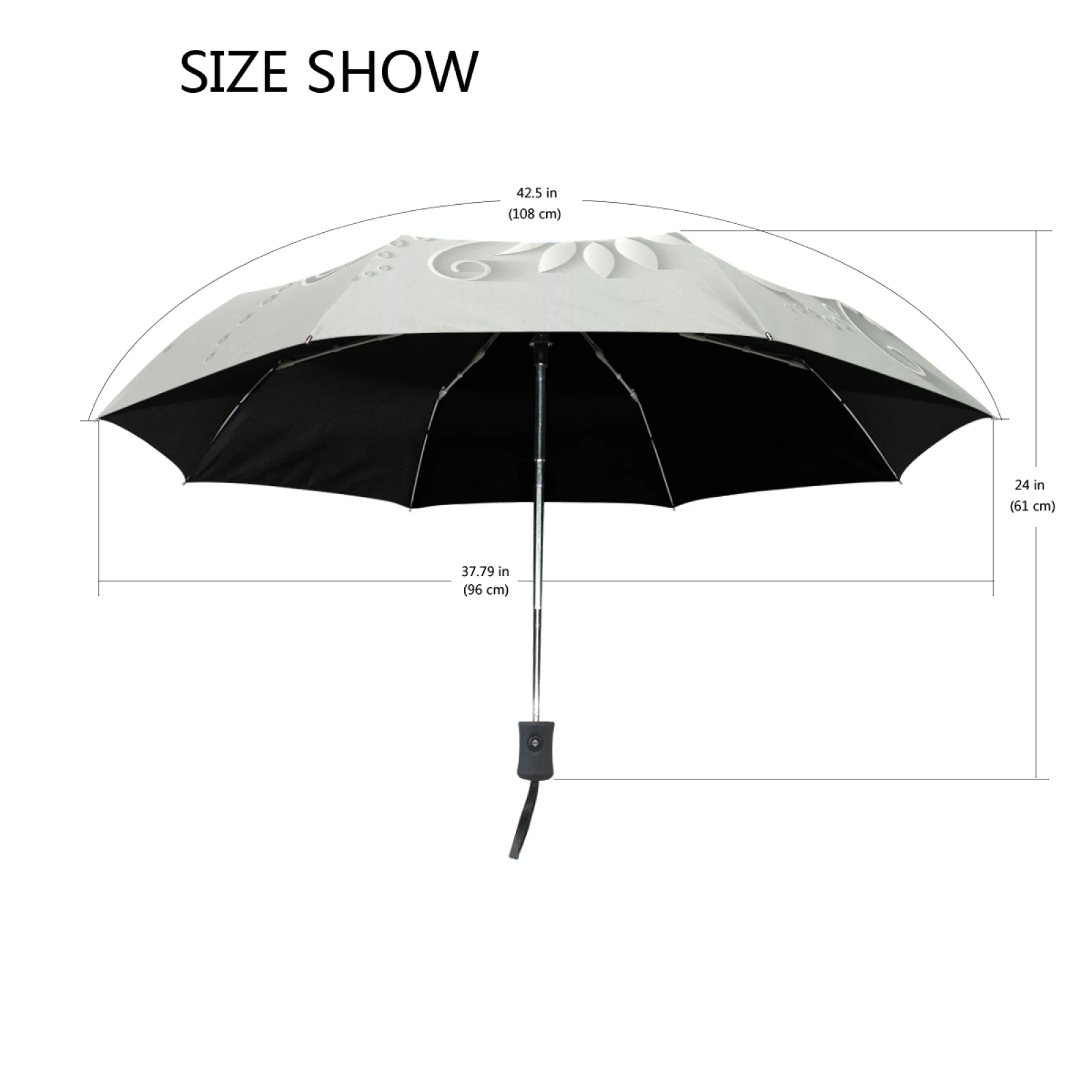 New Arrival 3D Floral Print Women\'s Automatic Umbrella Three Folding Rain Sun Protection Umbrella Outdoor Anti UV Guarda Chuva