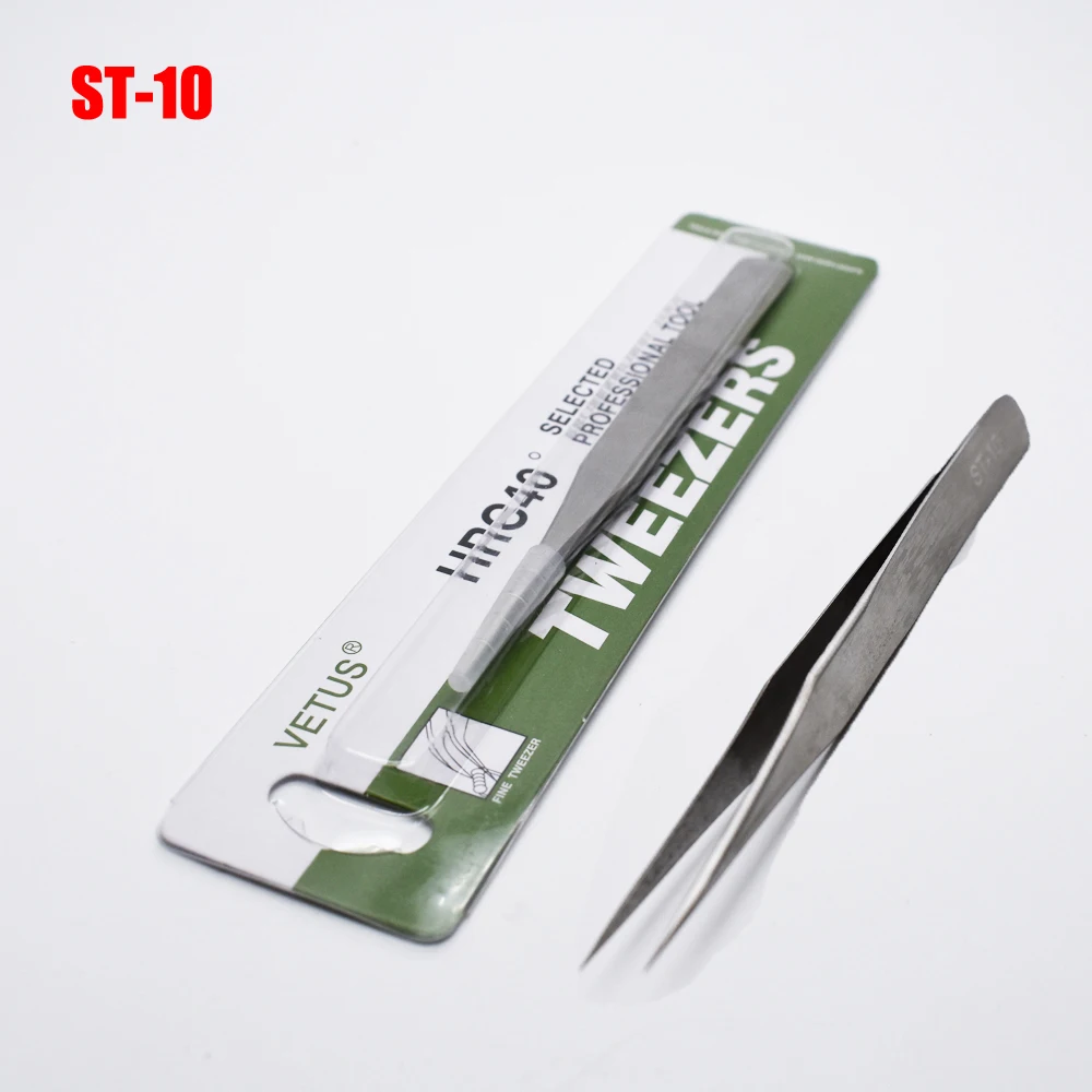 NEW 1pc Precision Stainless Steel Tweezers Diy Vetus Switzerland Tweezers Repair Tools ST-10