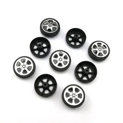 10PCS  1.9*6.7*20mm Plastic Wheel, 2mm Axle, Mini Rubber Wheel, Small Model Production