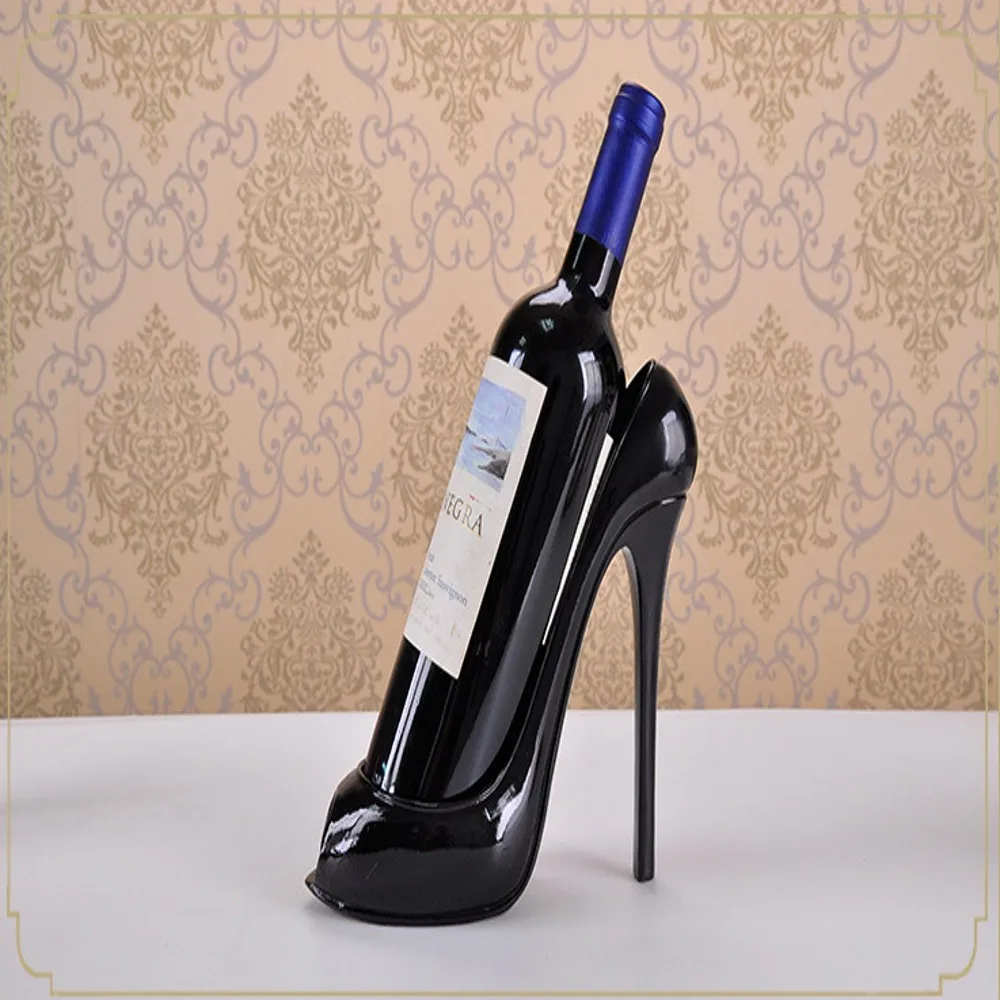 High Heel Shoe Wine Bottle Holder Stylish Rack Gift Basket Accessories for Home Red Shoe Wine Rack Creative Bottle Holder