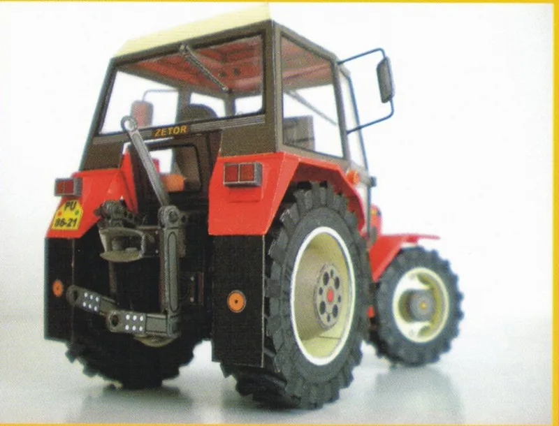 1:32 DIY Czech Zetor 7745-7211 Tractor Card Model Building Sets Manual Agricultural Machinery Car Model Educational Toy