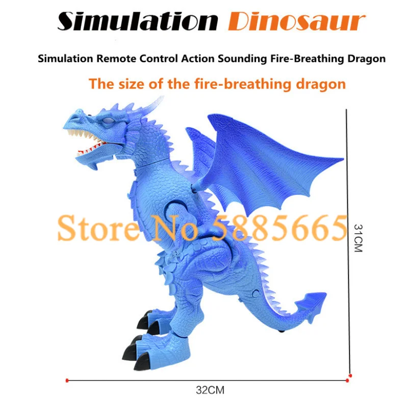 Elektryczna inteligentna maszyna z historiami przeciwpożarowy Model smoka akcja dźwięk pilot dinozaur symulacja spacer zabawki dla dzieci