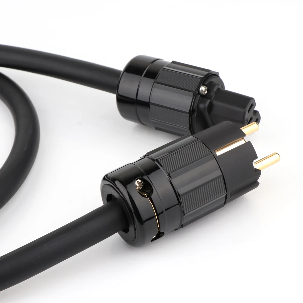 Hi-End P-314Ag OFC versilbertes Netzkabel HiFi EU Audiophile Power Audiokabel Schuko AC-Stromkabel mit vergoldetem Stecker – Detail 3