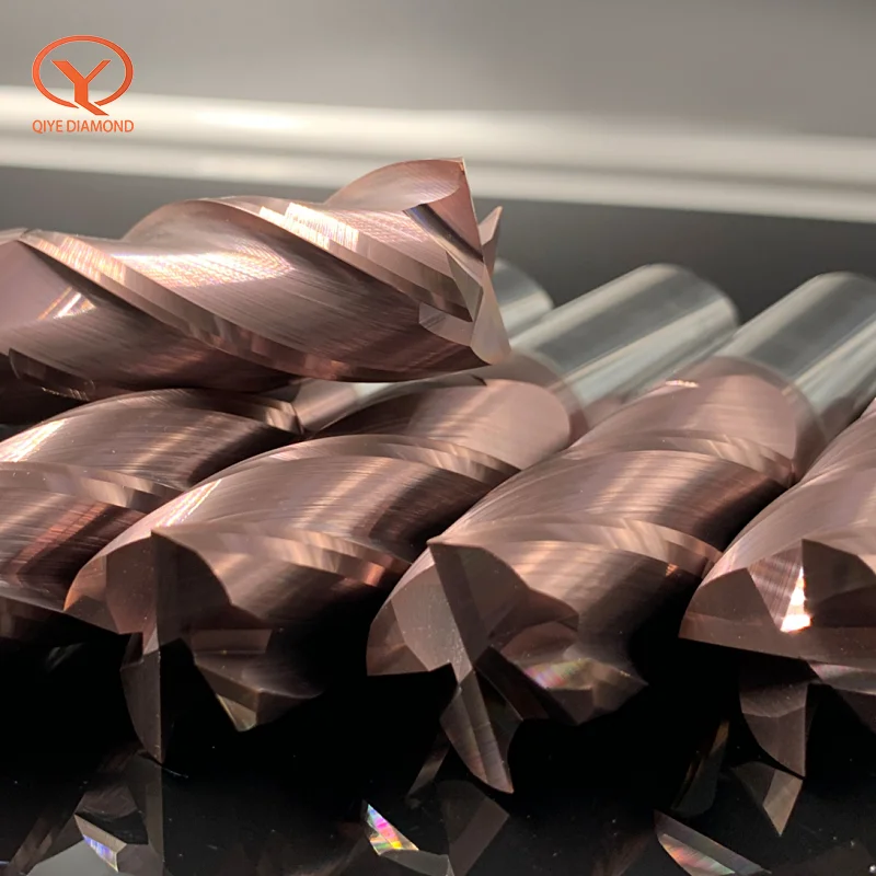 QIYE 4 Flutes Carbide End Mill HRC62 ° High hardness Tungsten Milling Cutter Cutter 1~20mm CNC Roughing Machining EndMills