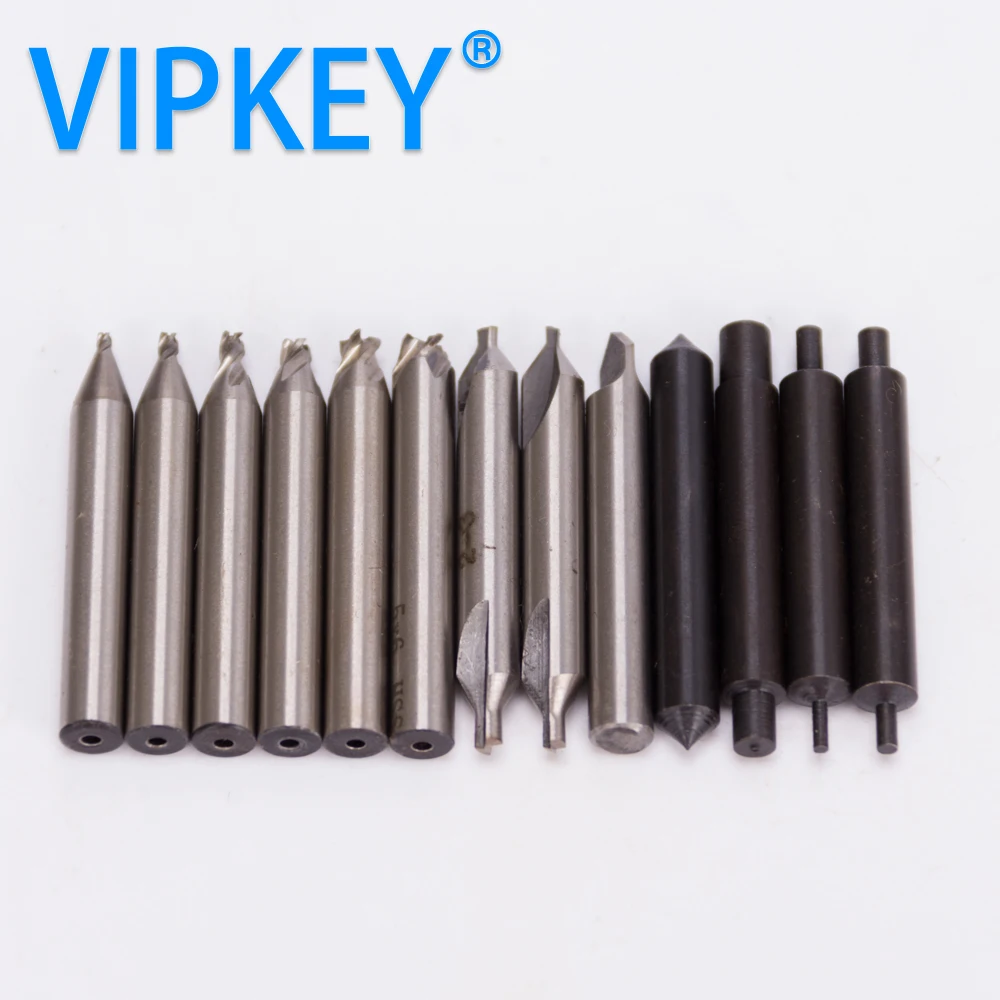 Key Cutting Machine Guide Pin, Peças de fresa, Acessórios Drill Bit Set para máquina vertical, Ferramentas de serralheiro, 13pcs