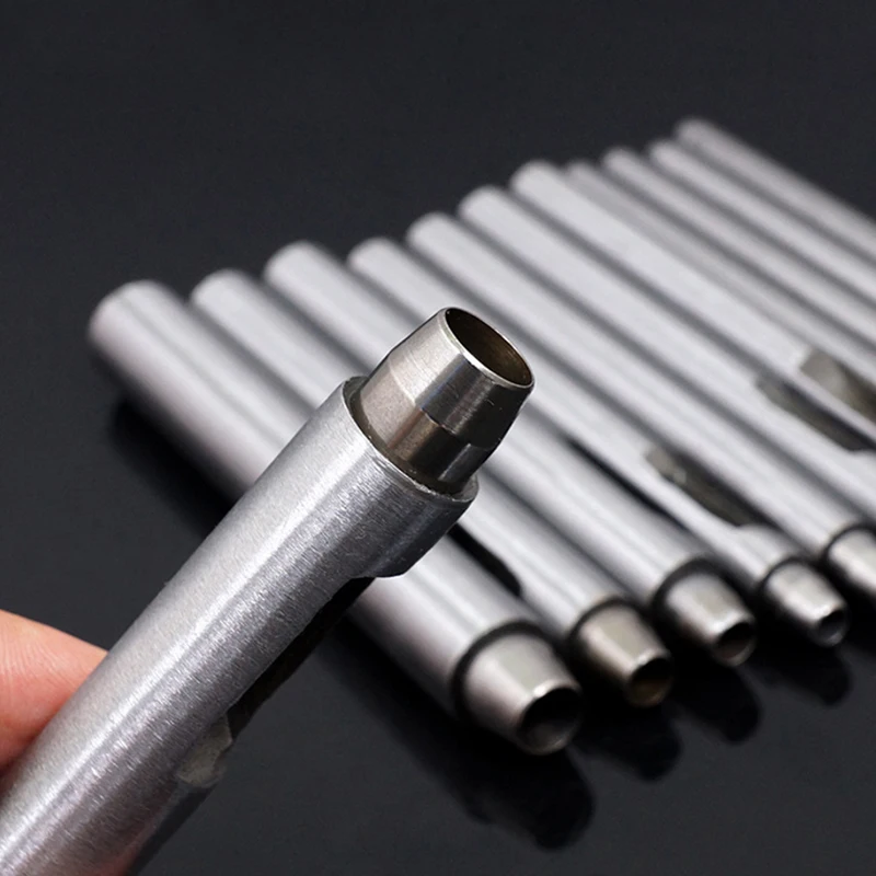 

leather craft punching tool, thick steel craft round paper canvas clothing belt punching DIY leather puncher size 0.5mm-10mm