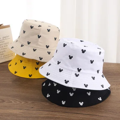 Disney Mickey Mouse Wonman Man Cap Girl Female Mickey Minnie Pot Hat Sun Hat Fisherman Hat Adult Sun Hat Outdoor Cotton Cap