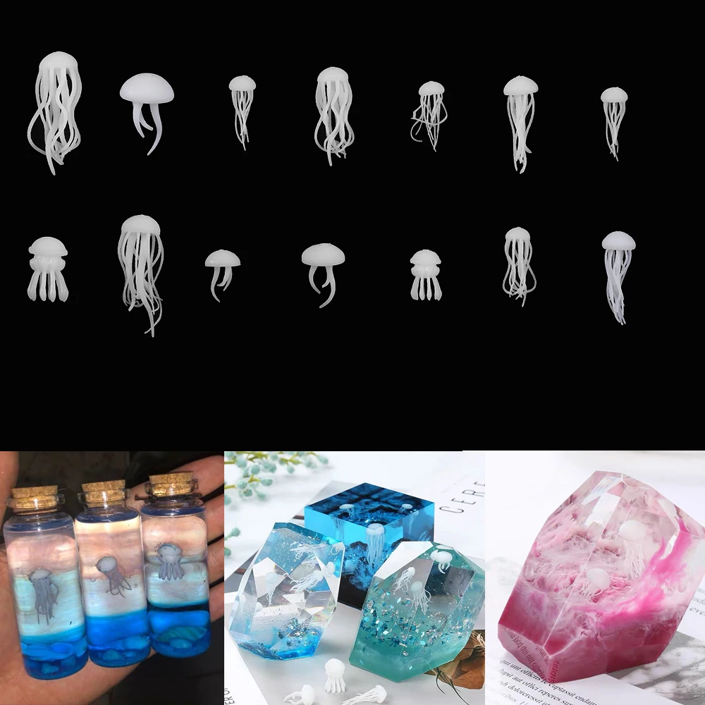 Mini Jellyfish Crystal Epoxy Ocean Modeling Filler DIY Crafts Filling Supplies UV Accessories Decoration Materials Jewelry