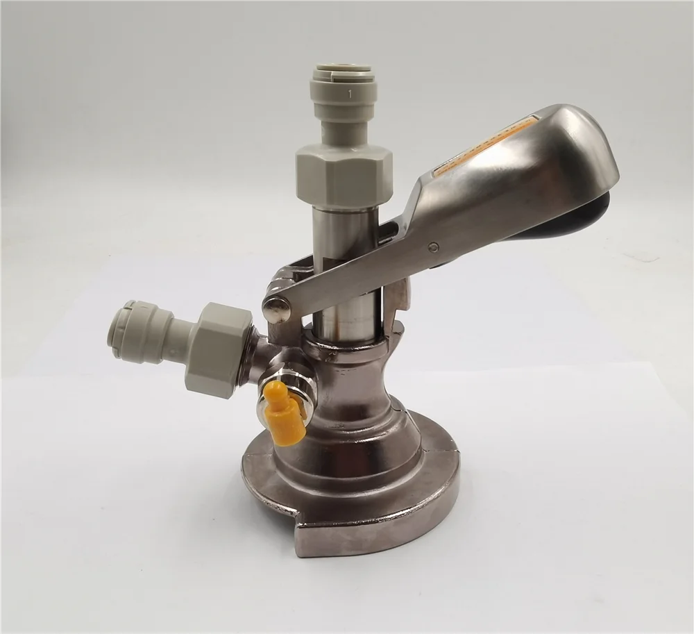 TWELVETAP-Keg Coupler, A-Type, Dispenser, Beer Tap, Safety Pressure Relief Valve, Home Brewing, Stainless Steel Handle