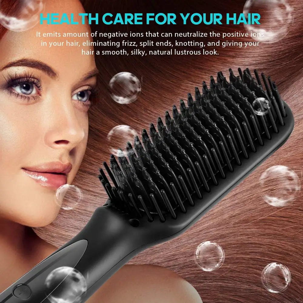 Hair Straightener Electric Hair Brushes Heating Comb 2 In 1 Hair Straightening Hair Curler Curling Iron Stying Tool