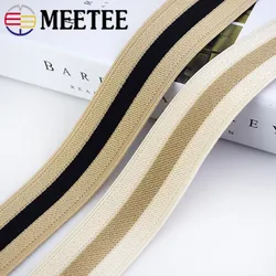 3/5Meters Meetee 35mm Black Stripes Elastic Band Webbing Trousers Soft Belt Underwear Stretch Bags Sewing Strap DIY Accessories