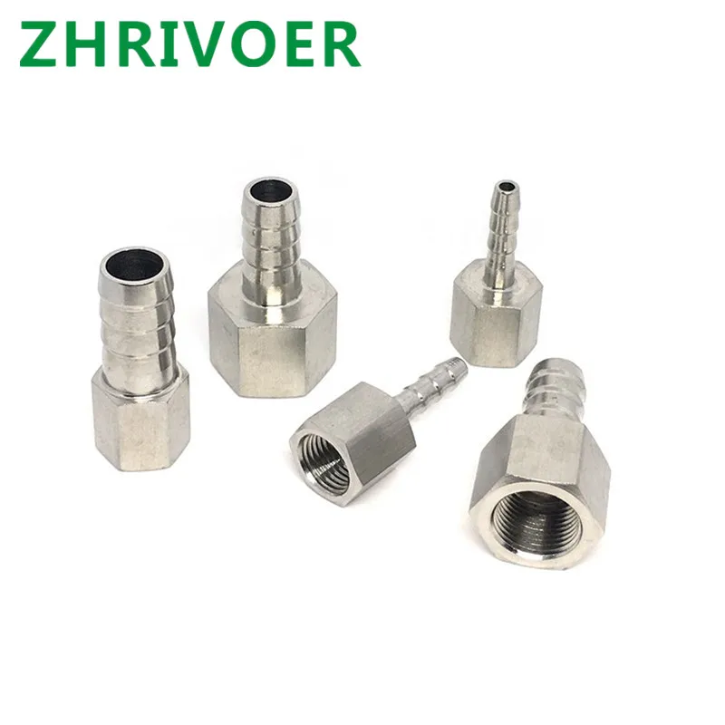 

304 BSP Female Thread X Barb Hose Tail Reducer Pagoda Joint Coupling Connector Stainless Steel Pipe Fittings