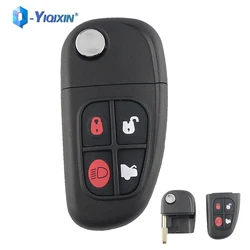 YIQIXIN 4 Button Blank Shell For Jaguar S Type XJ XK X Type Replace FO21 Blade Smart Control Key Cover Folding Car Remote Case