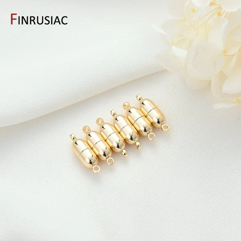 3 Types 14k Real Gold Plated Spherical Candy Shaped Magnetic Clasps For DIY Bracelets,Necklaces Jewelry Making Materials